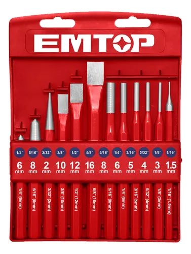 PUNZON Y CINCEL X 12PCS-EMTOP EMCC8312