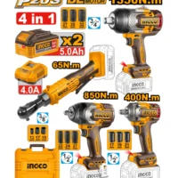 COMBO LLAVES DE IMPACTO 1350NM,850NM,400NM Y LLAVE CRIQUET 65NM - INGCO COSLI250783-4
