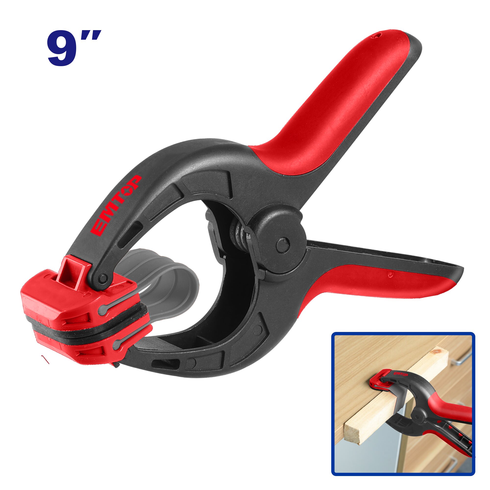 PRENSA TIPO PINZA 9" C/CINTA SILICA GEL-EMTOP EMCP5389
