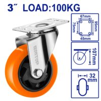 RUEDA GIRATORIA 3" 75X32MM 100KG-EMTOP EMJL2332