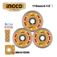 DISCO DIAMANTADO 4.5" 115X22 X3 TURBO INGCO DMD0511503