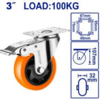 RUEDA GIRATORIA 3" CON FRENO 75X32MM 100KG-EMTOP EMJL2333