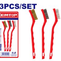 CEPILLOS 125MM NYLON, LATON Y ACERO IND C 3PCS-EMTOP EMBH3607