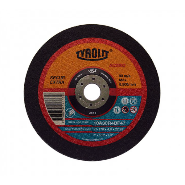 DISCO CENTRO DEPRIMIDO TYROLIT 10A 178X4.8X22.23 27E-6-2