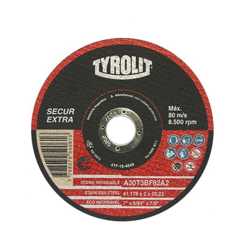 DISCO CORTE PLANO ULTRA FINO TYROLIT 114X0.7X22.23 I 41F-1-9010