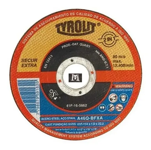DISCO CORTE TYROLIT SEC EXT 114X1.6X22,23 PLANO FINO 41F-16-5662