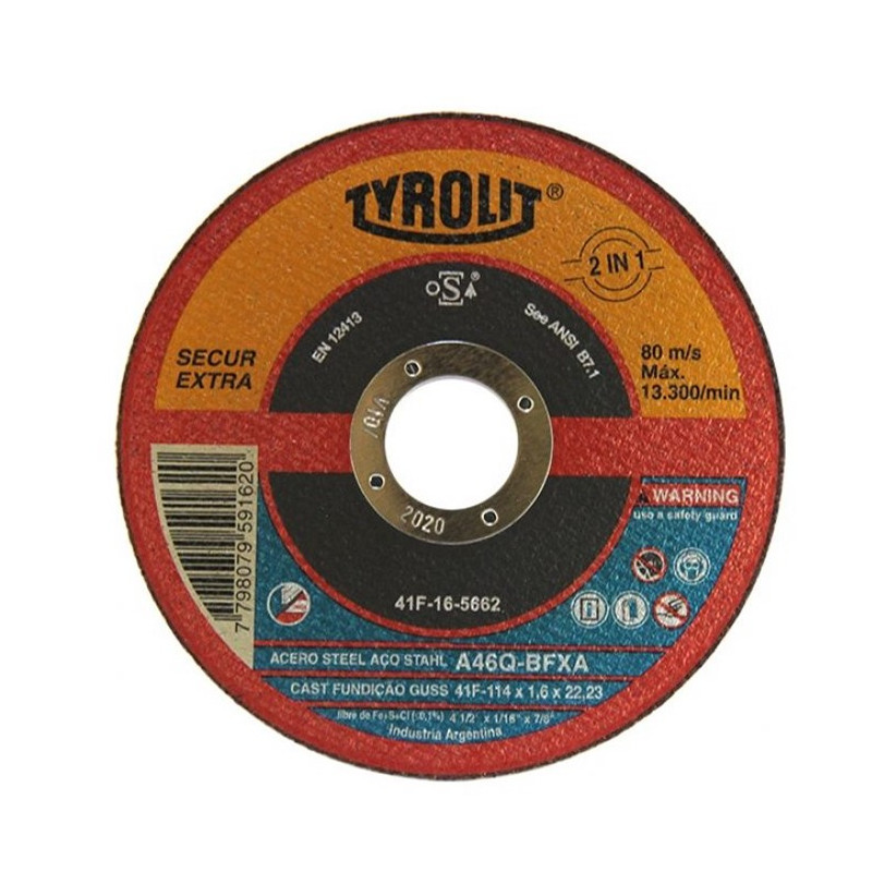 DISCO CORTE TYROLIT SEC EXT 114X1.0X22,23 PLANO FINO 41F-17-9002