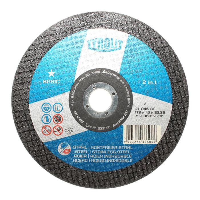 DISCO CORTE RECTO FINO TYROLIT A46 178X1.6X22 BASI 633506