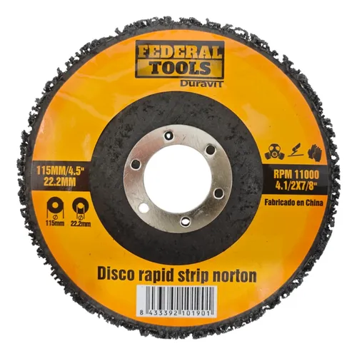 DISCO DE FIBRA ABRASIVO 115MMX22.2MM FEDERAL TOOLS 812301