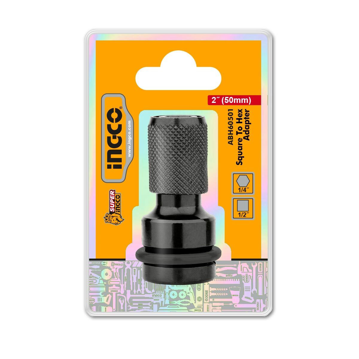 ADAPTADOR CUADRADO 1/2 '' A HEXAGONAL 1/4'' ABH60501