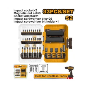 PUNTAS PARA ATORNILLADOR DE IMPACTO X33 PCS-INGCO AKDL63306