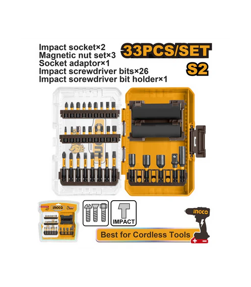 PUNTAS PARA ATORNILLADOR DE IMPACTO X33 PCS-INGCO AKDL63306