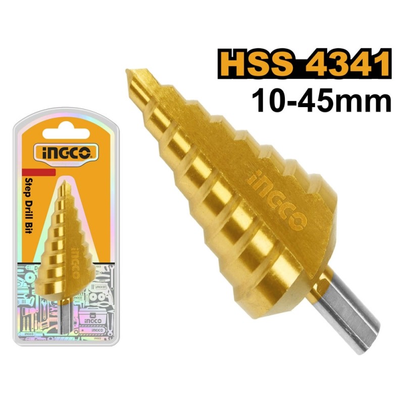 MECHA ESCALONADA 10-45MM TITANIO-INGCO AKSDS10453