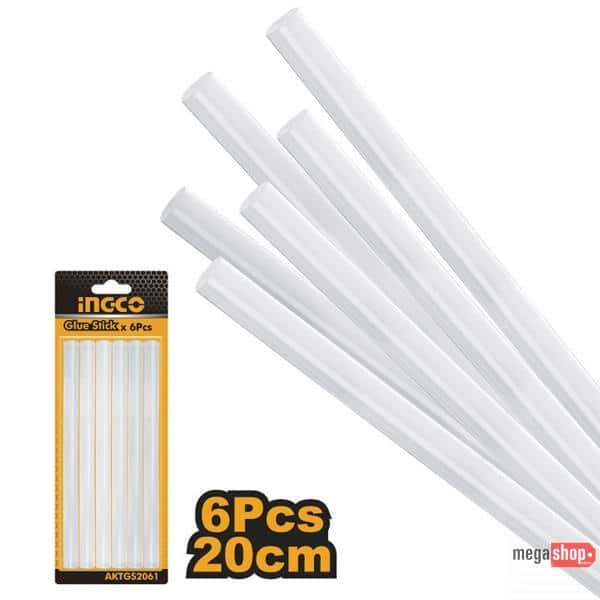 BARRA SILICONA P/PIST 20 CM X 6PCS - INGCO AKTGS2061 - Imagen 2