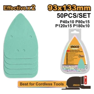 LIJA TRIANGULAR SET X50 MULTIUSO 93X133MM-INGCO AKTS931331