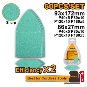 LIJA TRIANGULAR SET X50 MULTIUSO 93X172MM-INGCO AKTS938660