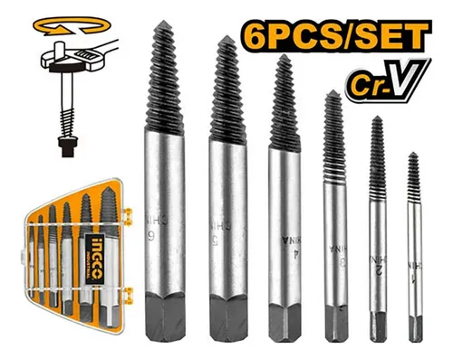 EXTRACTORES DE TORNILLOS SET X6-INGCO ASE106