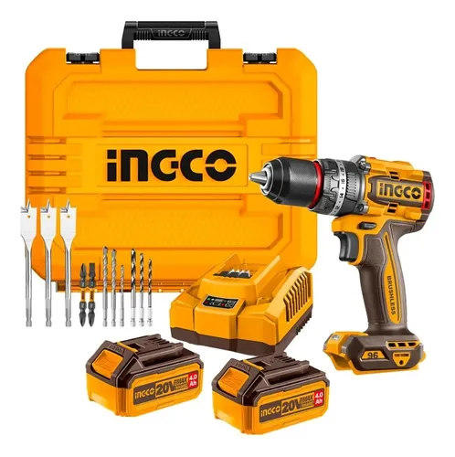 TALADRO ATORNILLADOR 20V PERCUTOR 96NM CON KIT-INGCO CIDLI20968-4 - Imagen 3
