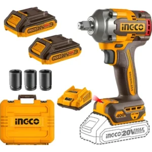 LLAVE DE IMPACTO 1/2 400NM 20V BL CON KIT-INGCO CIWLI2040-4