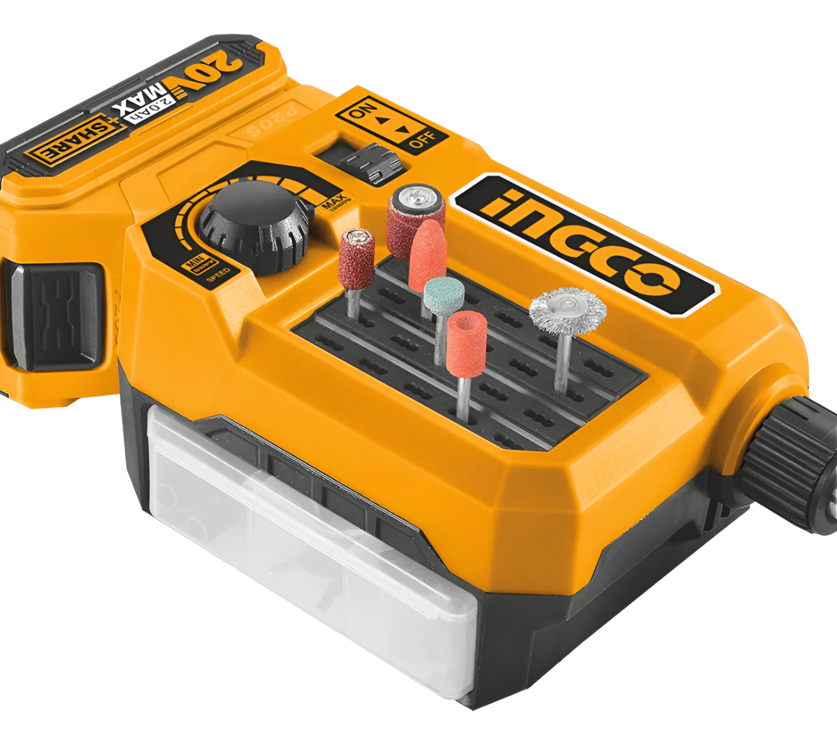 TORNO MINI 20 V + ACCESORIOS INGCO CMGLI2001 - Imagen 2