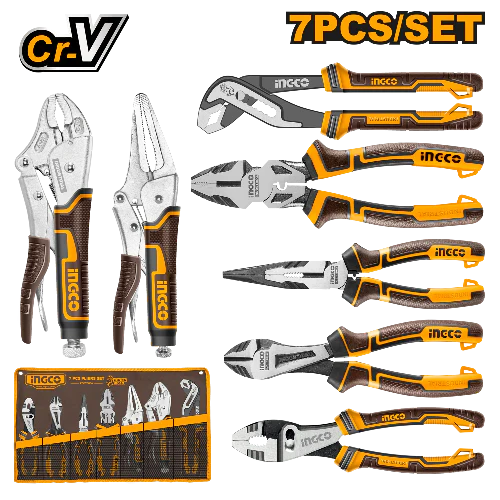 ALICATES COMBINADOSX 7PCS CR-V C/ESTUCHE-INGCO COS23036