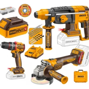 COMBO AMOLADORA 1000W 115MM+TALADRO PERCUTOR 66NM+ROTOMARTILLO 2,5J-INGCO COSLI241198-4