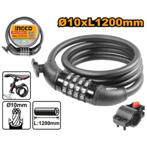 ESLINGA P/BICICLETA C/COMBINACION 10MM LARGO 1.2M-INGCO DBK21012