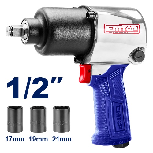 LLAVE DE IMPACTO NEUMATICA 1/2 CON 3 TUBOS IMPACTO EATL126801