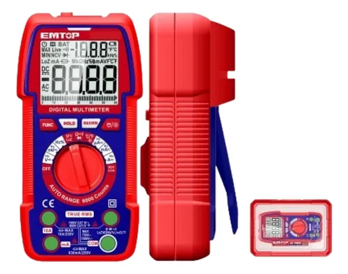MULTIMETRO DIGITAL 1000V 6000C AUTORANGO EMTOP EDMR530004