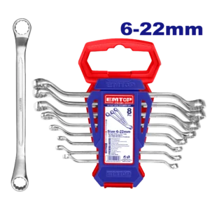 LLAVES ESTRIADAS ACODADAS SET X8 6-22- EMTOP EFRS10801
