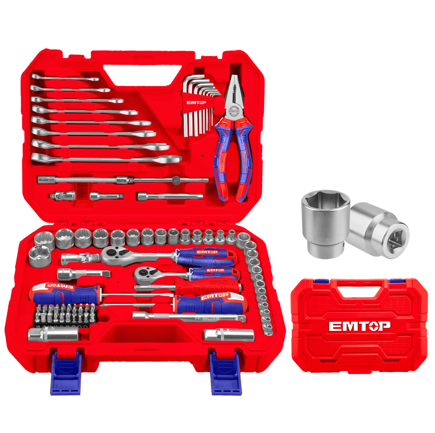 CAJA HERRAMIENTAS X 91 PCS 3/8 Y 1/4 EMTOP EHTS00911