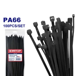 PRECINTOS NEGROS NYLON 66 2.5X100MM-EMTOP ET-EHTCTB10025