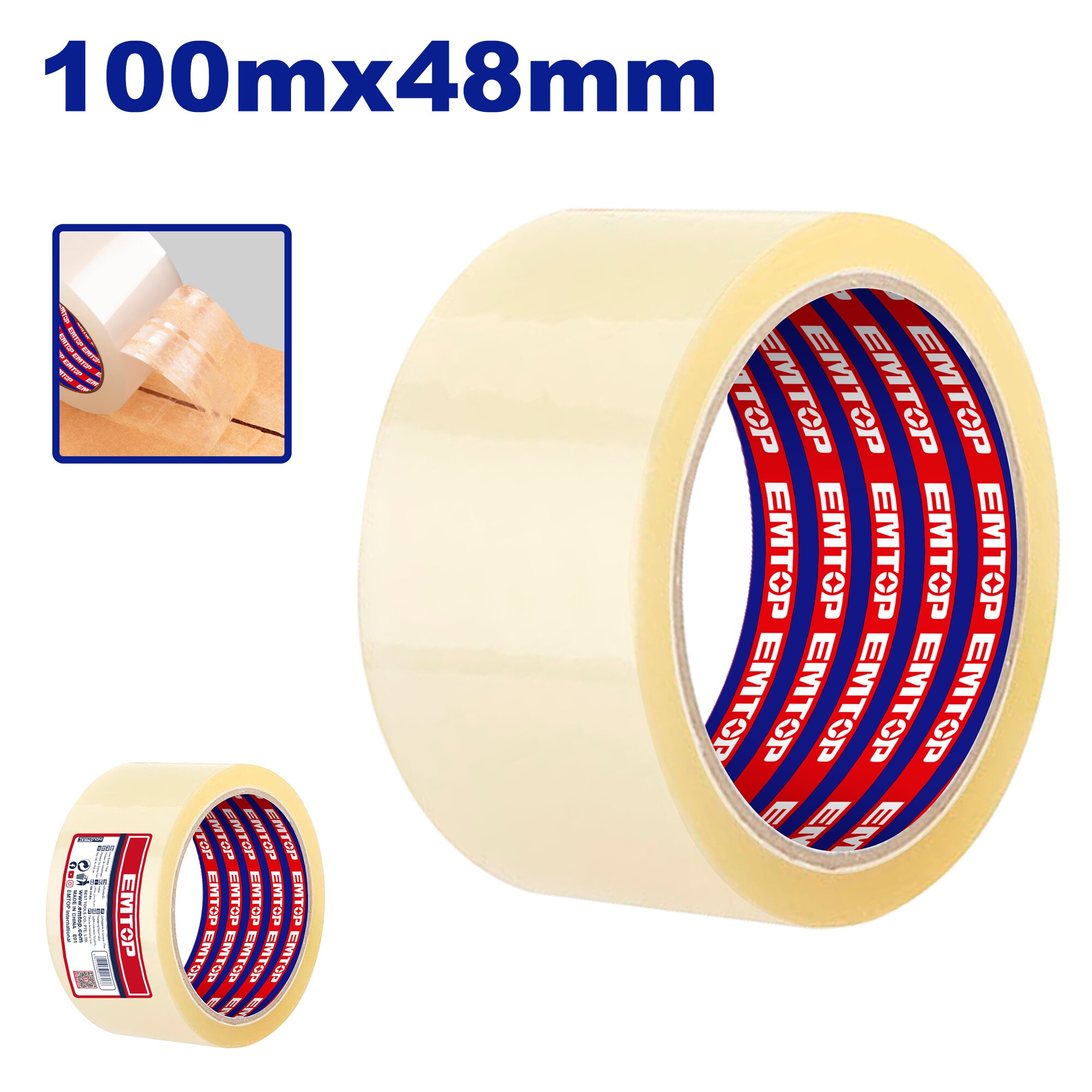 CINTA EMBALAR INCOLORA 48MM X 100MT-EMTOP ET-EMPN1H10