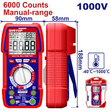 MULTIMETRO DIGITAL 1000V 6000C AC750V- EMTOP ET-EDMR5310002