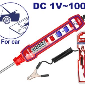 TESTER DE PRUEBA AUTOMOTOR DC 1-100V LCD ALARMA SONORA - EMTOP ETPL41001