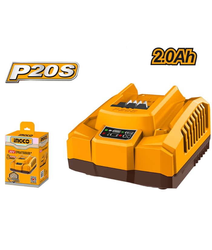 CARGADOR BATERIA 20V 2.0 AH IND-INGCO FCLI2001-4