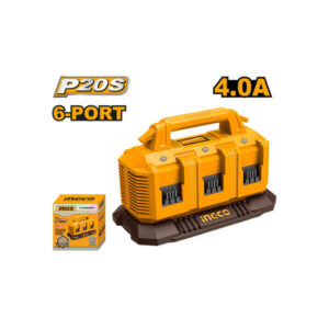 CARGADOR SEXTUPLE BATERIA 20V 4.00AH IND-INGCO FCLI2064-4