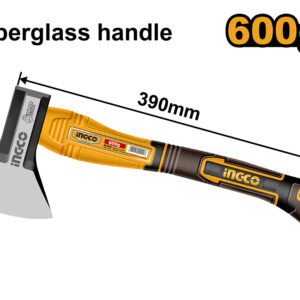HACHA DE MANO 600GR CABO FIBRA 39CM-INGCO HAX081600