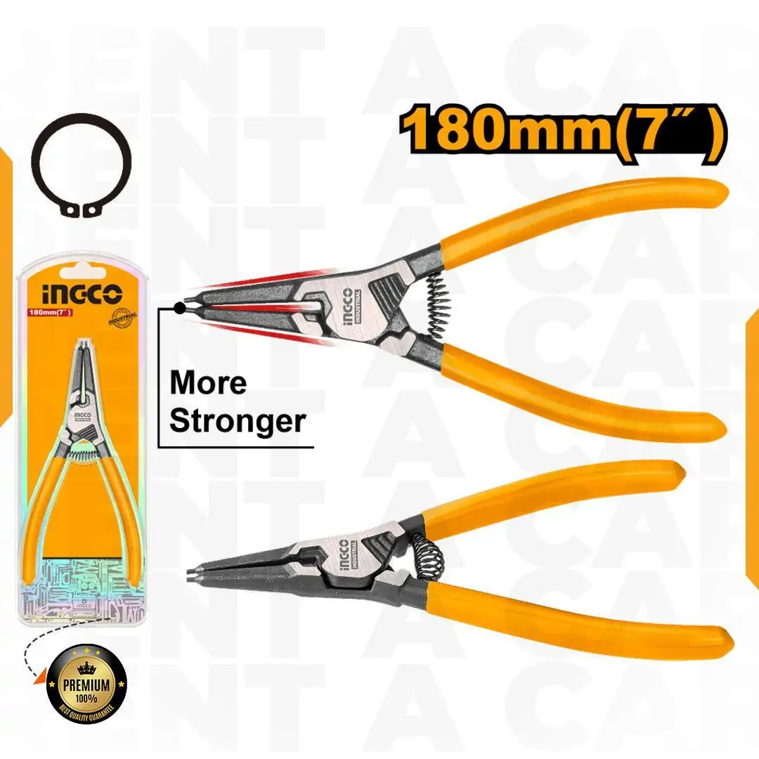 PINZA SEEGER RECTA EXTERNA 7'' /180MM - INGCO HCCP261801