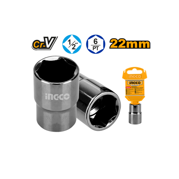 BOCALLAVES HEXAG 22MM ENCASTRE 1/2'' - INGCO HHAST12221 - Imagen 2