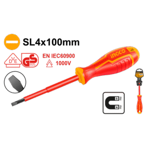 DESTORNILLADOR PLANO AISLADO SL4 X100MM INDUSTRIAL HISD814100
