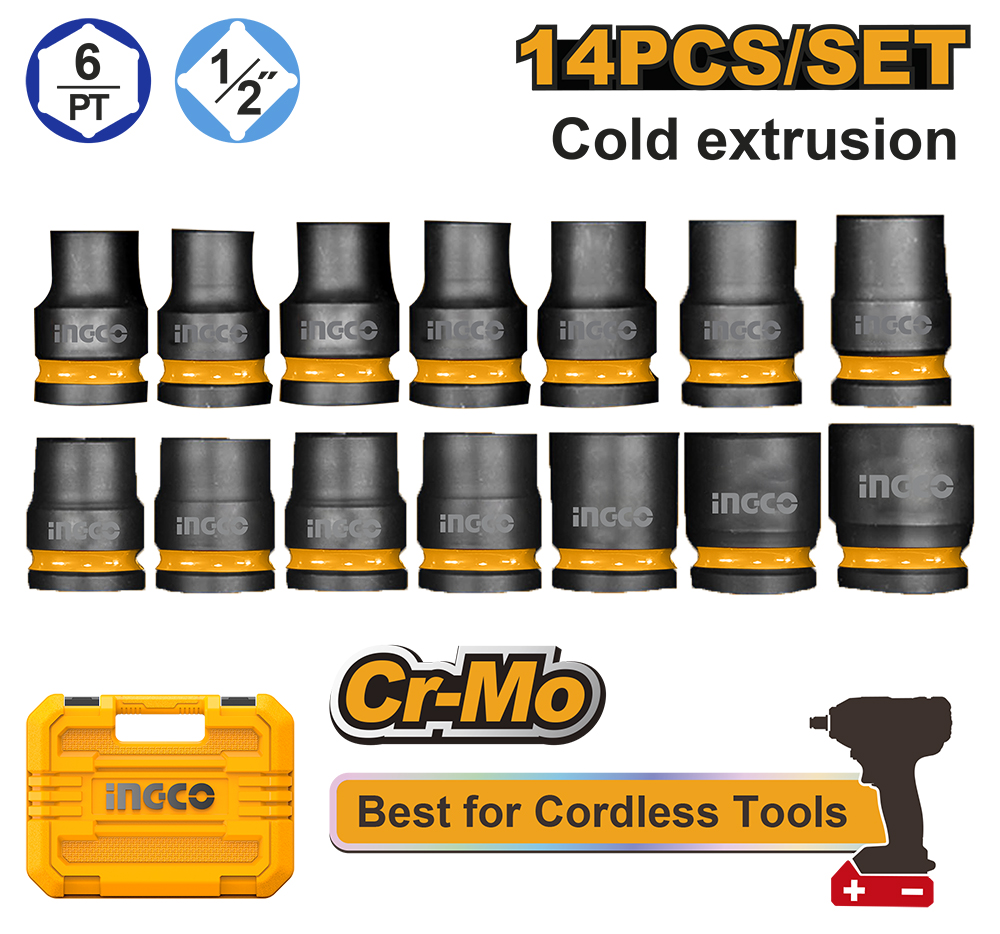 TUBOS DE IMPACTO HEXAGONAL 1/2' 'LARGAS X 14PCS -INGCO HKISSD12141 - Imagen 2