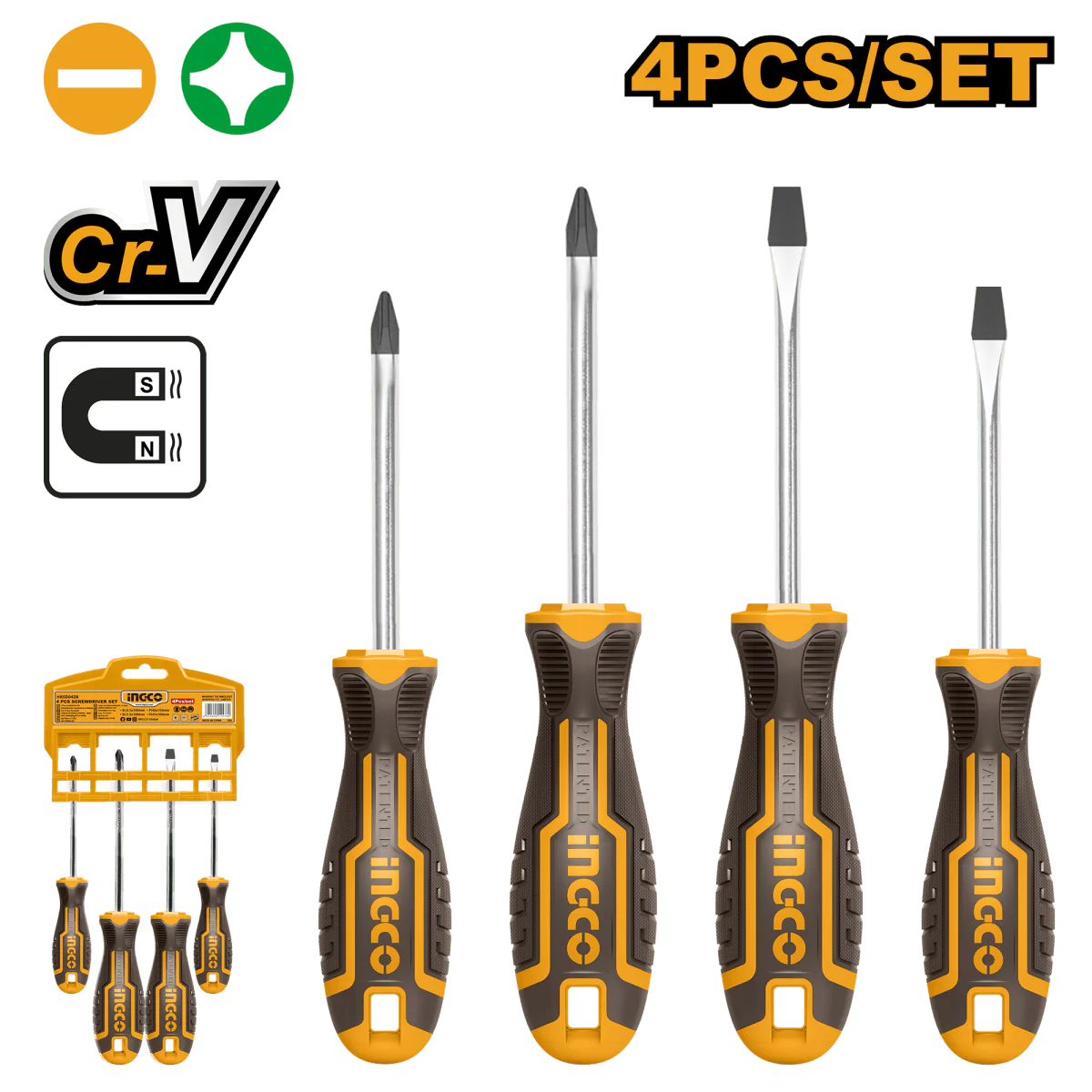 DESTORNILLADORES PRO X4-INGCO HKSD0428