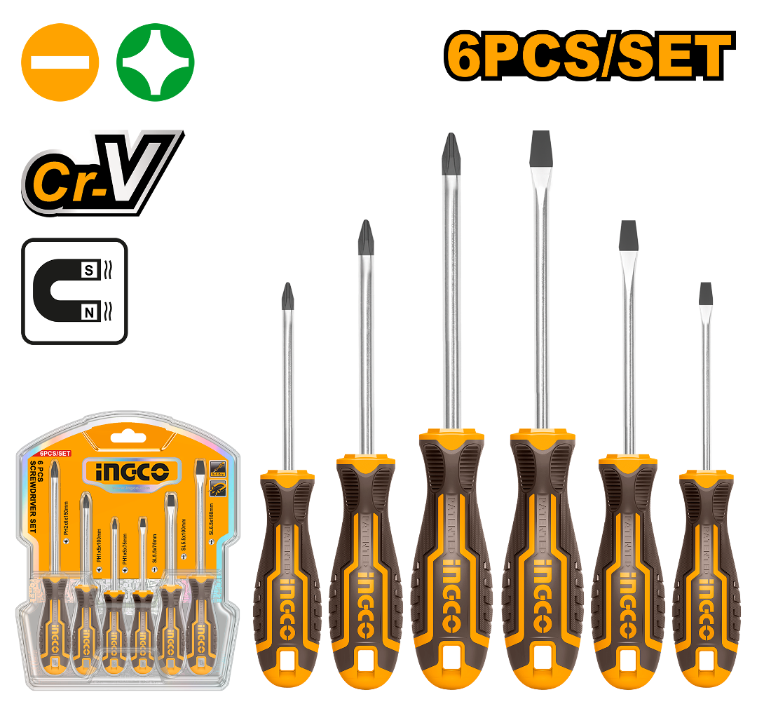 DESTORNILLADORES X 6PCS - INGCO HKSD0628