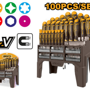 DESTORNILLADORES X 100 PCS INGCO CON SOPORTE HKSD10028