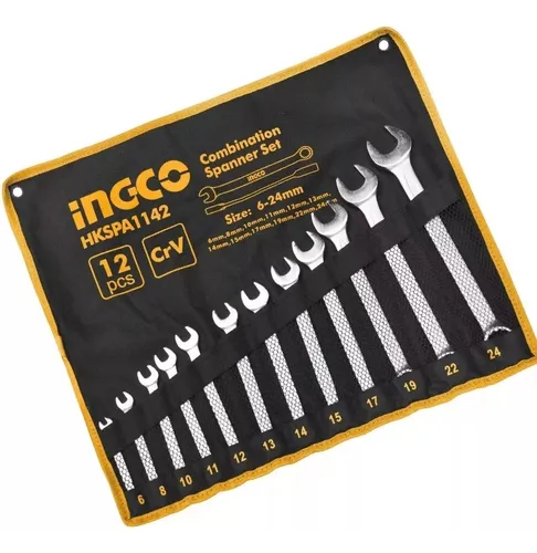 LLAVES COMBINADAS 12 PCS 6-24MM CON ESTUCHE INGCO HKSPA1142