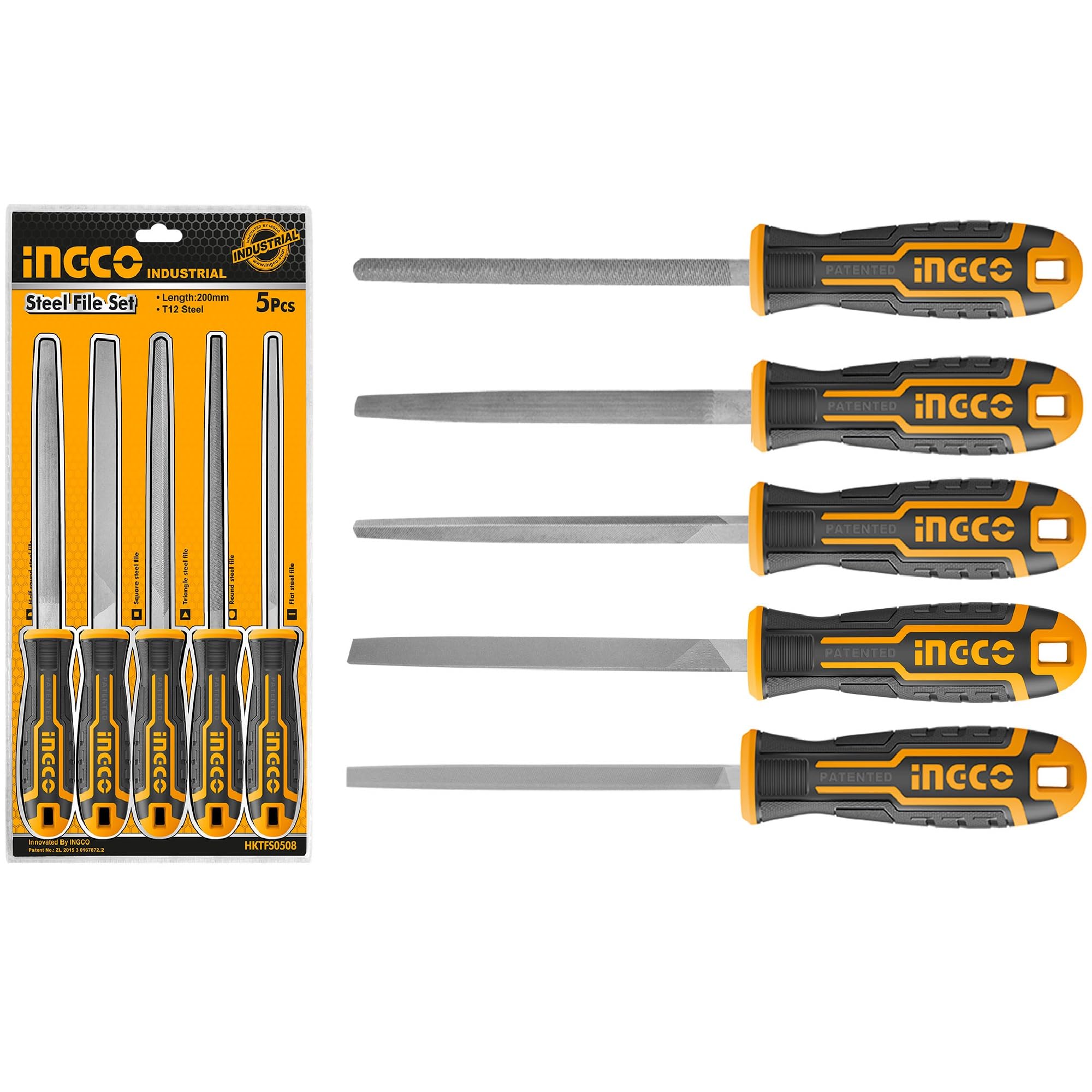 SET 5 LIMAS PARA METAL 8´ /200MM -INGCO HKTFS0508
