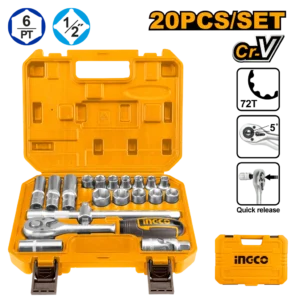 LLAVES Y BOCALLAVES MILIMETRICAS 1/2" X 20PCS-INGCO HKTS12201