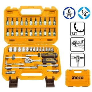 LLAVES Y BOCALLAVES ENCASTRE 1/4'' Y 1/2'' X 46 PCS HKTS14462