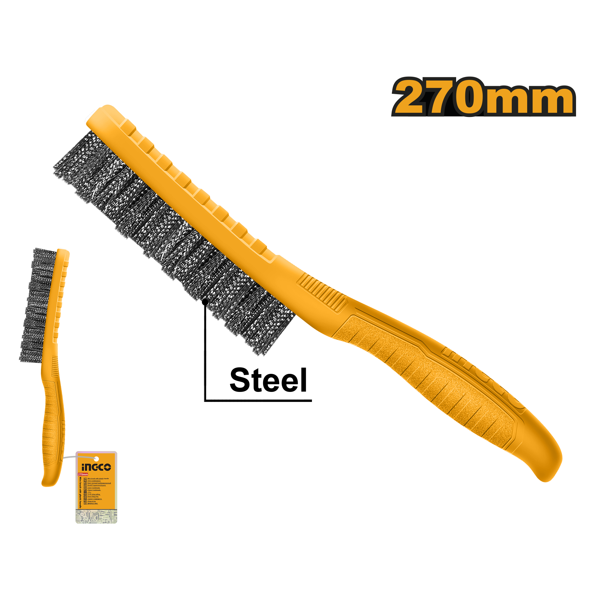 CEPILLO DE ACERO CON MANGO PLASTICO 270MM HKTWB2705